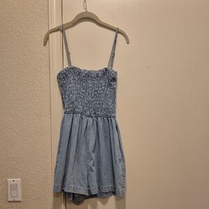 Blue Denim Smocked Romper NWOT
